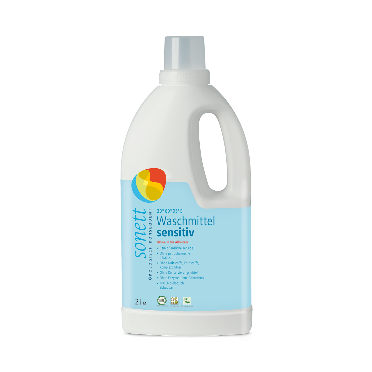 Waschmittel sensitiv  30° 95°C flüssig Flasche 2 l/PET Einweg - Sonett